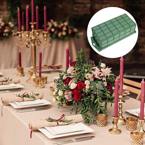 Floral Foam Cage Flower Cage Holder with Foam for Alive/Artificial Flowers Arrangement Wet Floral Foam Blocks for Wedding Birthdays Home Decor