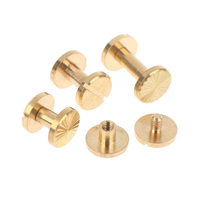 10pcs Solid Brass Binding Chicago Screws Belt Screw Nail Stud Rivets For Photo Album Leather Craft Belt Wallet Fasteners
