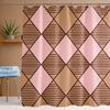 Orange Medieval Shower Curtain Bathroom Decorative Modern Abstract Geometric Art Shower Curtain, Waterproof 180X180CM