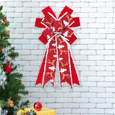 Lazos de Cinta Navideña Decoración de Árbol Decoración Navideña Guirnalda para Envolver Regalos