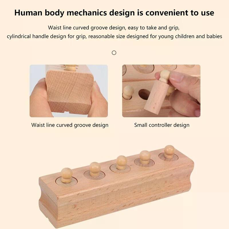 Montessori Cylinder Socket Puzzles Toy Baby Development Practice And Senses Preschool Educational Wooden Toys For Children