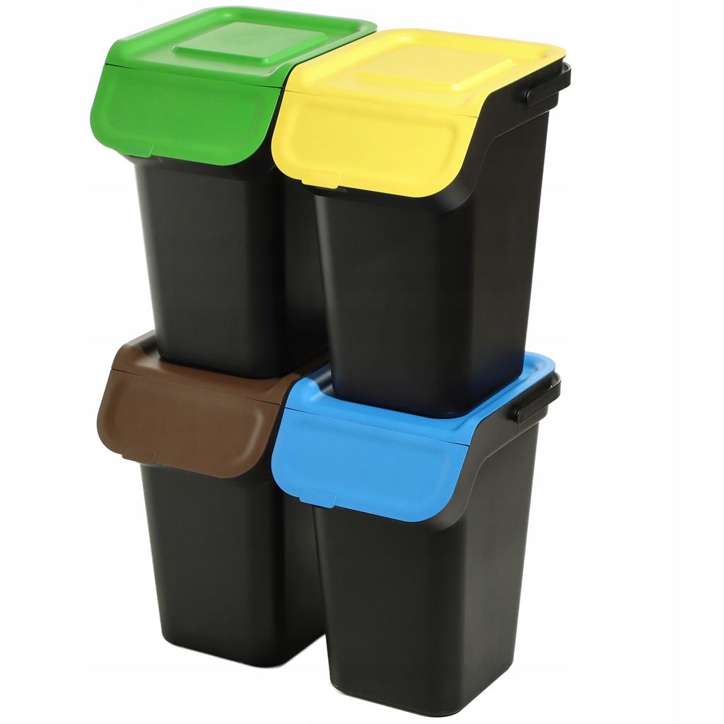KADAX Trash Can 3x25L Set for Waste Sorting Container with Handle