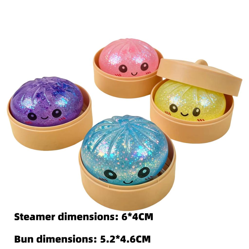 Steamed Bun Squeeze Toy Simulation Bao Stress Relief Fidget Toy With Beads Les Soft Squishy Sensory Decompression Accessory