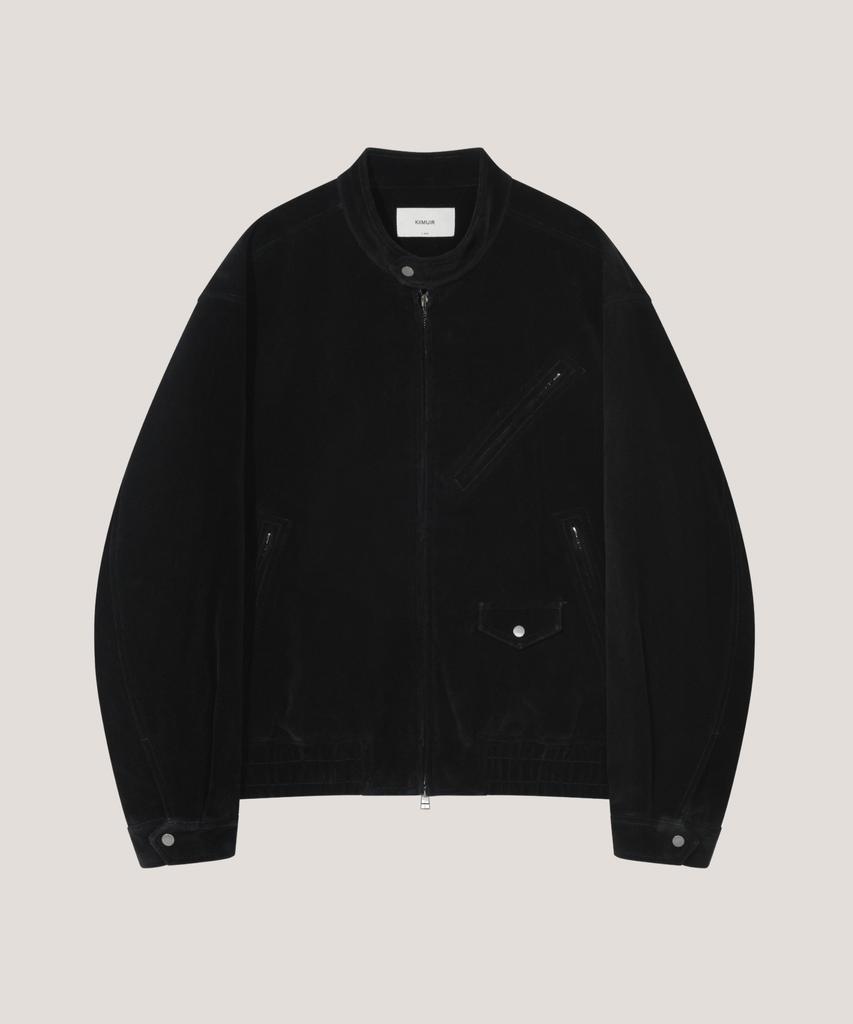 Kiimuir Suede Biker Jacket_Black