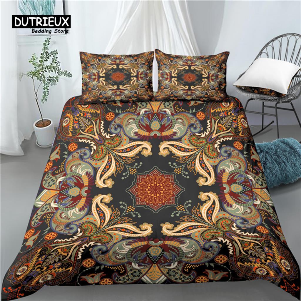 Home Living Luxury 3D Mandala Print 2/3Pcs Comfortable Duvet Cover PillowCase Bedding Sets EU/US/AU Size