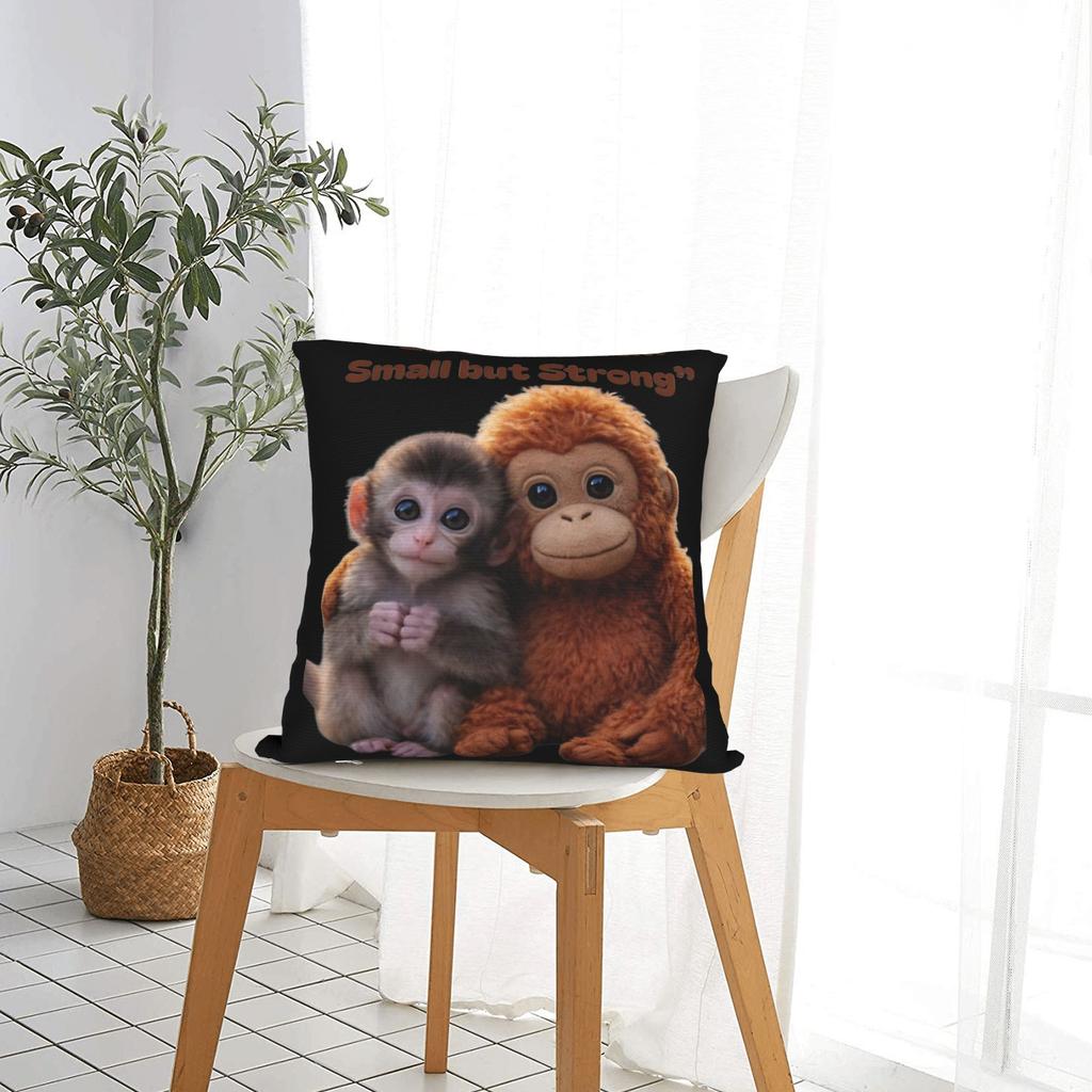 Punch Monkey Cute Emotional Design Pillow Cover Cute Funny Pillow Case For Sofa Couch Bed Living Room Print Pillowcases Gift