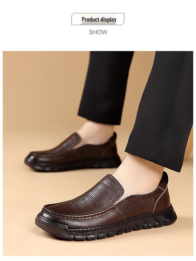 2025 Herren Atmungsaktive Rutschfeste Leder Freizeitschuhe: Frühlings- & Herbstmode