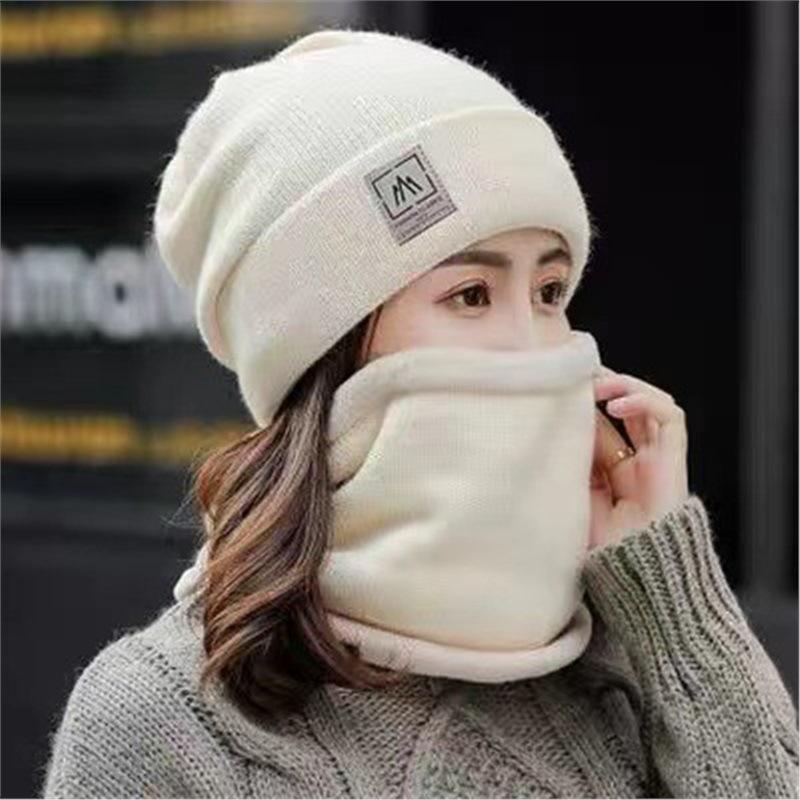 Hat Men's Winter Windproof, Cold-proof and Warm Wool Knitted Hat Super Thick Thickened Piled Headhat Big Head Circumference