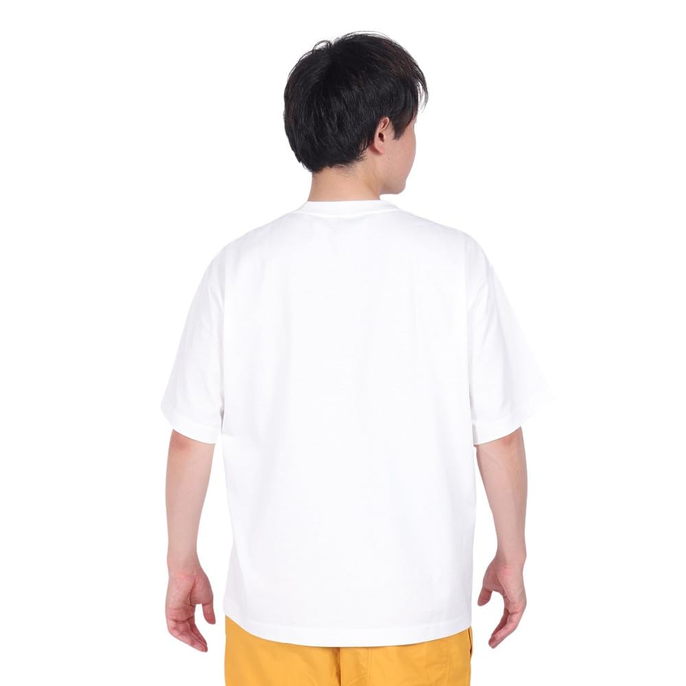 Short Sleeve Print Weight Organic JP WANDER WOLF Daily Use Base Layer [Jack Wolfskin] Men's T-Shirt (Heavy Cotton) [5033971 / T] 5055_off-white