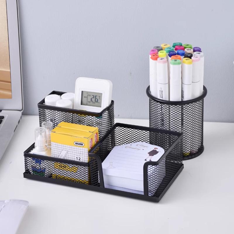 Large Multi-Functional Round And Large-Capacity Creative Square Pen Holder For Office Desktop Storage