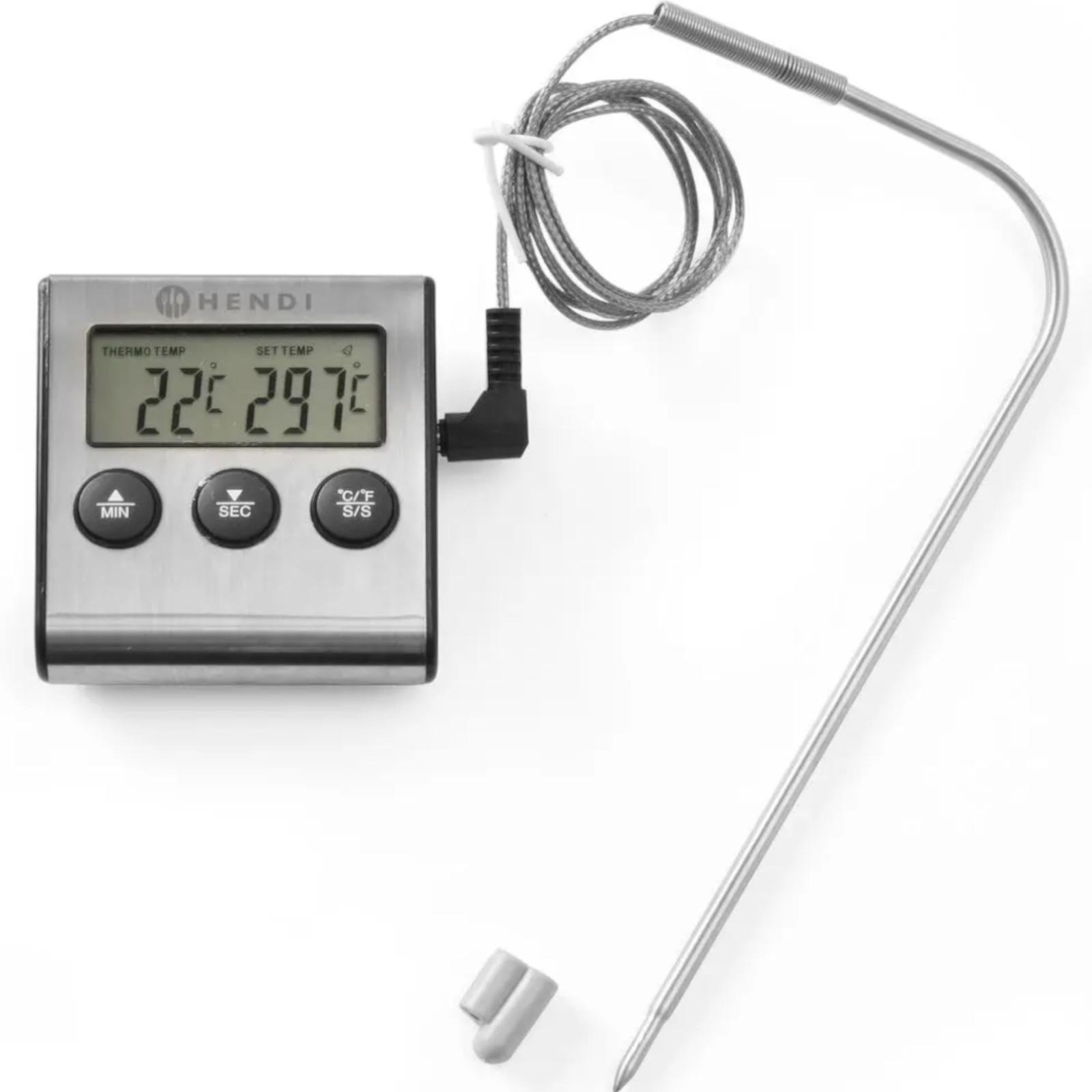 Hendi 271346 Gastronorm Baking Thermometer with Probe and Timer Function