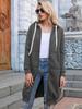 2023 Autumn/Winter Women's Casual Hooded Mid-Length Loose Plain Sweatshirt