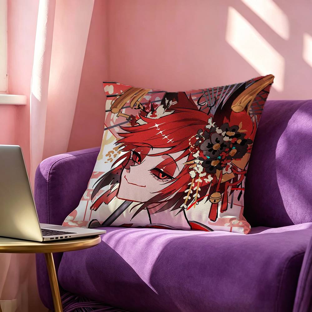 LLnsane anime HHazbin Hotel Pillow Case Square DoubleSided Sofa Cushion Cover Bedroom Bedside Pillow