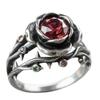 Anello Eco-friendly 2025 in Lega di Diamante con Spina di Rosa Rossa – Stile Retro Europeo/Americano per Donne