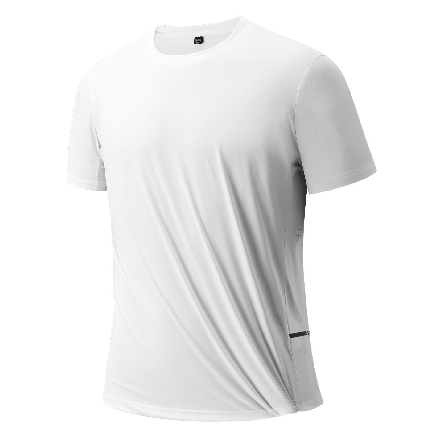 

Men s Ice Silk Short-sleeved T-shirt Men s Sports Short-sleeved Quick-drying Fitness Short-sleeved T-shirt XL білий