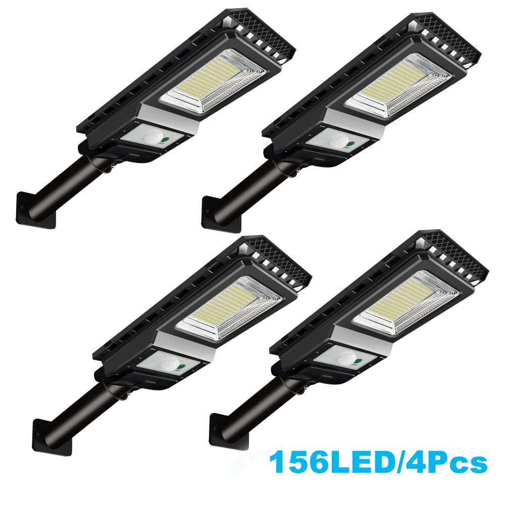 156LED Solar Street Light Outdoor Waterproof 6500k Powerful Flood Wall Lamp With Motion Sensor For Garden Garage Parking Lot