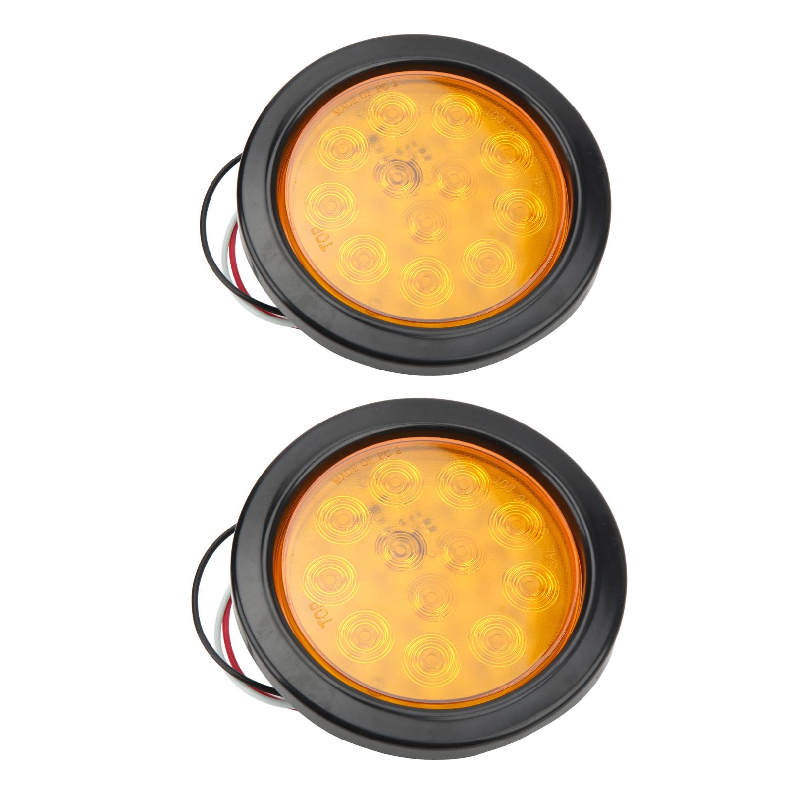 

2 шт. Круглые задние фонари прицепа 12 светодиодов Янтарный Стоп-сигнал Указатель поворота Задний габаритный фонарь для трактора грузовика