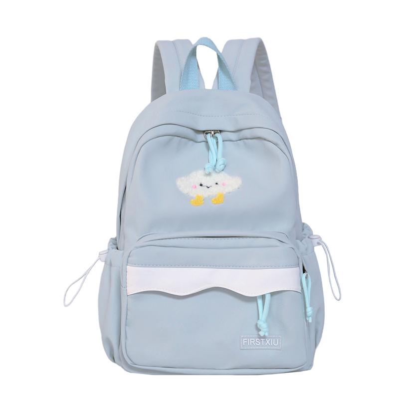 Cartoon Women's Backpack Student Large Capacity School Bag Color Block Campus Backpack