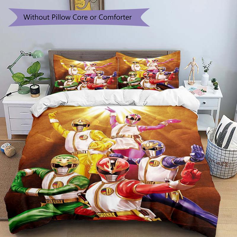 Power Rangers Teamup Print 3Pcs Bedding Setduvet Cover With 2 Bedropillowcase Home Birthday Gift