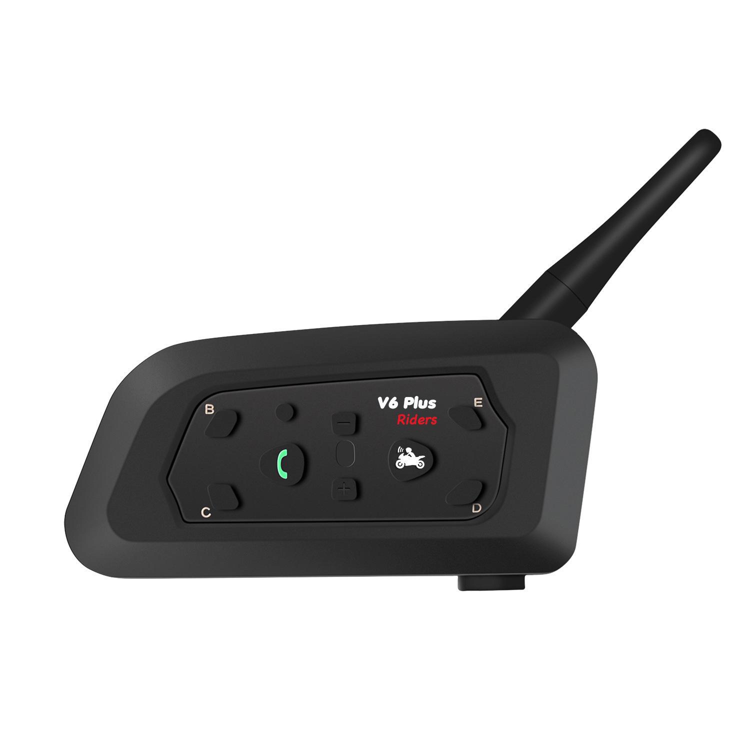 

V6 Bluetooth Motorcycle Helmet Walkie-Talkie Headset Black Single Pack