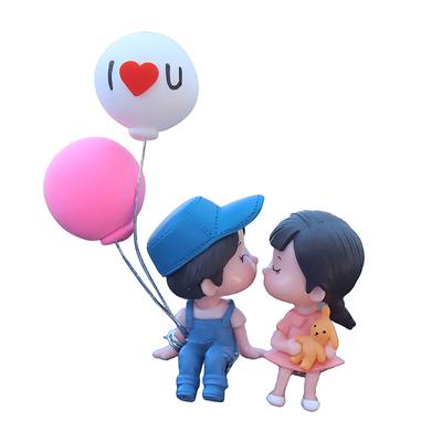 Car Accessories Cute Cartoon Couple Movable Doll Balloon Ornaments Car Cute Kissing Couple Doll Car Decoration Balloon Ornaments