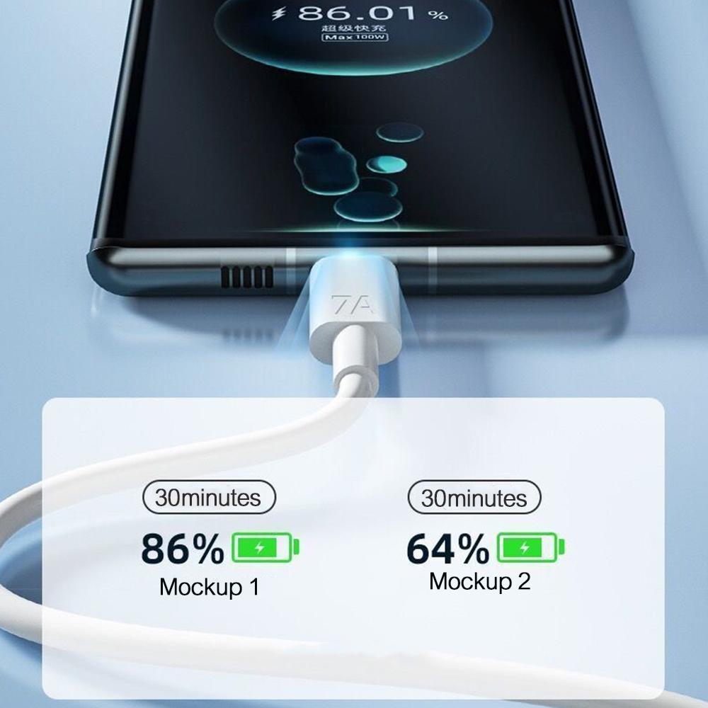 7A USB Type C Cable Fast Charging Cord for Huawei Mate 40Pro Xiaomi Poco Samsung Quick Charge USB C Cables Data Sync Cord