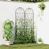 Set of 2 Garden Trellis Climbing Plant Supports, Metal, 50 X 180 Cm, Black