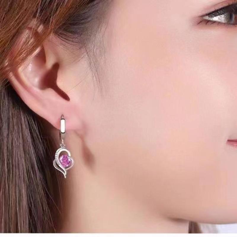 Zinc Alloy 925 Pendant Earrings You Are in My Heart Birthstone Jewelry for Women Birthday Anniversary Gift Fine Ladies