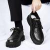 New Fashion Leather Casual Design Shoes Men Flats Platform Shoe Soft Sole Sports Sneakers Man Comfortable Lace Up Black Footwear