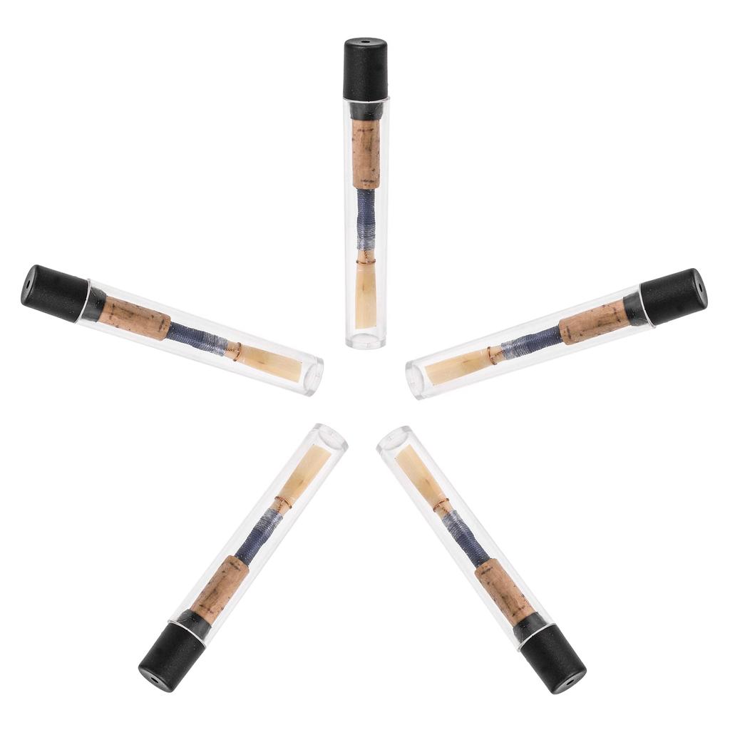 5-pack Oboe Reeds with Case, Replacement Parts, Woodwind Instrument Accessory, Medium 2.5, Reed & Cork