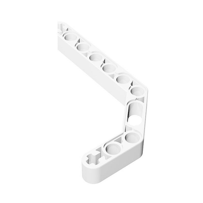 50g Compatible with LEGO 32009 MOC Spare Parts: 3x7 Double Bent Arm/Beam with Axle Hole 50g (approx. 17 pcs) белый