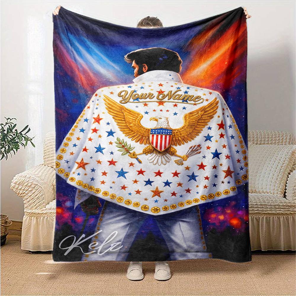 Elvis Presley Personalisierte Textdecke Leichte Anpassbare Decke Langlebiger Komfort Überwurf Für Bett Wohnzimmer Heimdekoration Büro