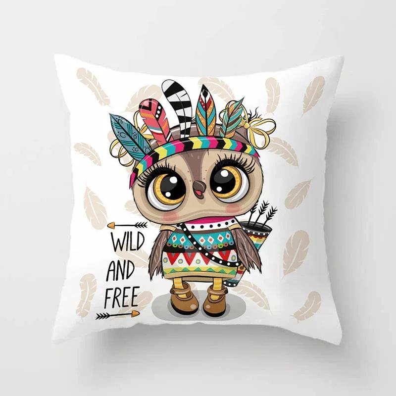 Cute Owl Cushion Covers Comfortable Pillow Cover x Decorative Pillows For Sofa Bed Car Throw Home Decor