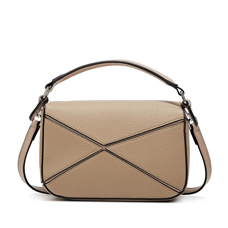 Simple Portable Geometric Bag, Autumn and Winter New Versatile Splicing Pillow Bag, Light and Large-capacity Shoulder Messenger Women's Bag