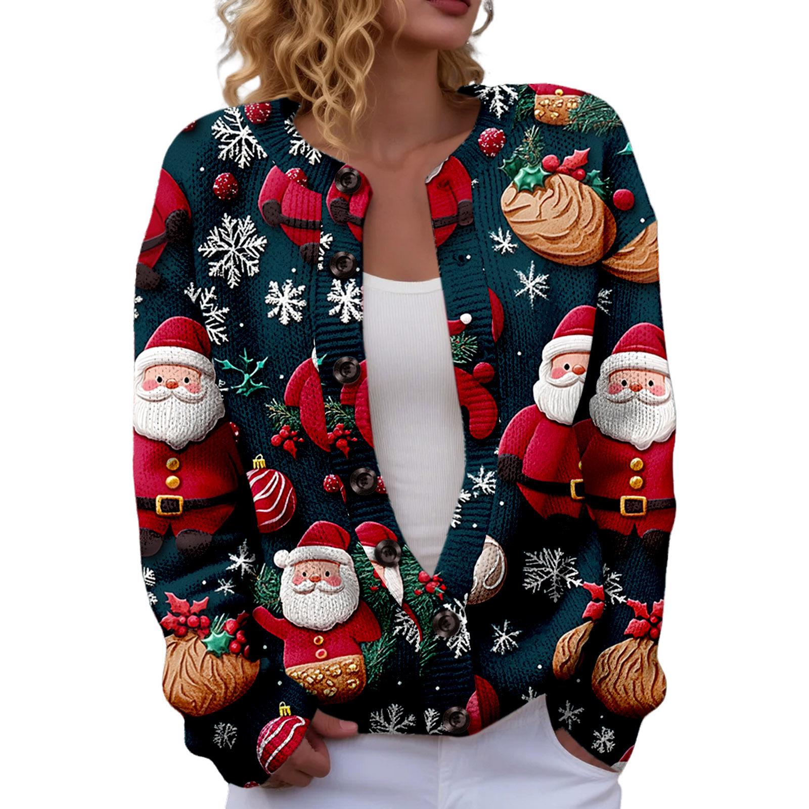 YZH-YK01-Crew neck cardigan 3D digital printing sweater S