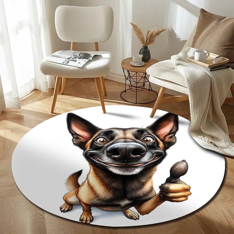 Luxury Round Gothic Multicolor Floor Rug, Non-Slip Floor Mat for Kids Room