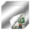 4/8/16Pcs Self-adhesive Acrylic Mirror Bathroom Shower Makeup Anti Fog Mirror Home DIY Decoration Tile Shaving Mirror Sticker