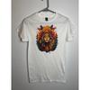 Colorful Ornate Goddess Headdress Portrait Graphic T-Shirt White Size XS NEW