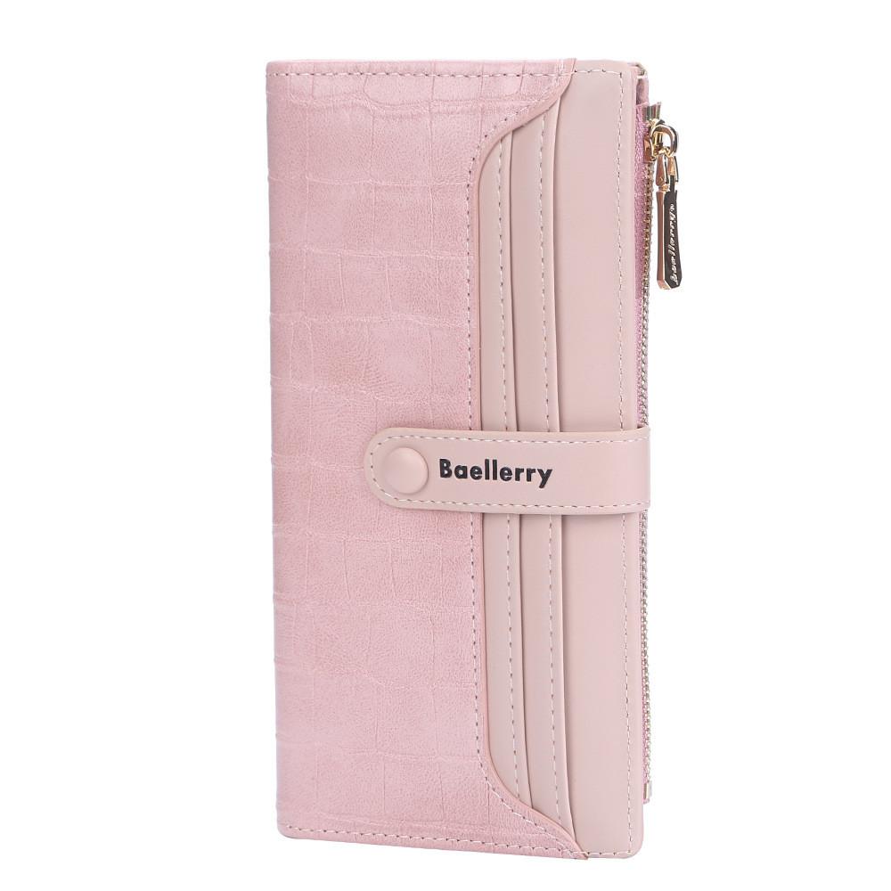Baellerry Ladies Wallet Long Pu Leather With Multiple Card Slots And Zipper For Daily Use