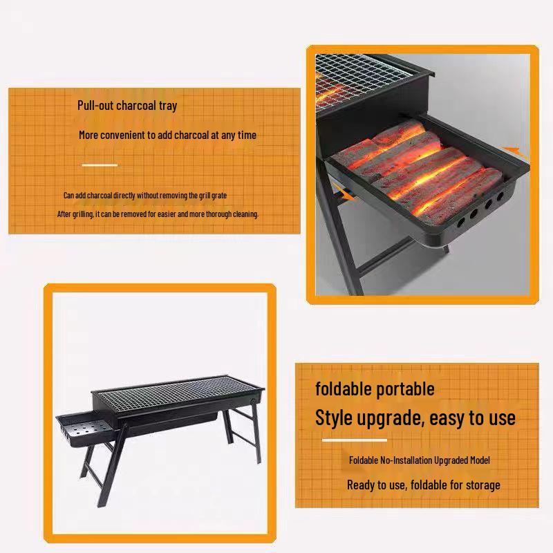 Large Portable Foldable BBQ Grill for Outdoor Use
