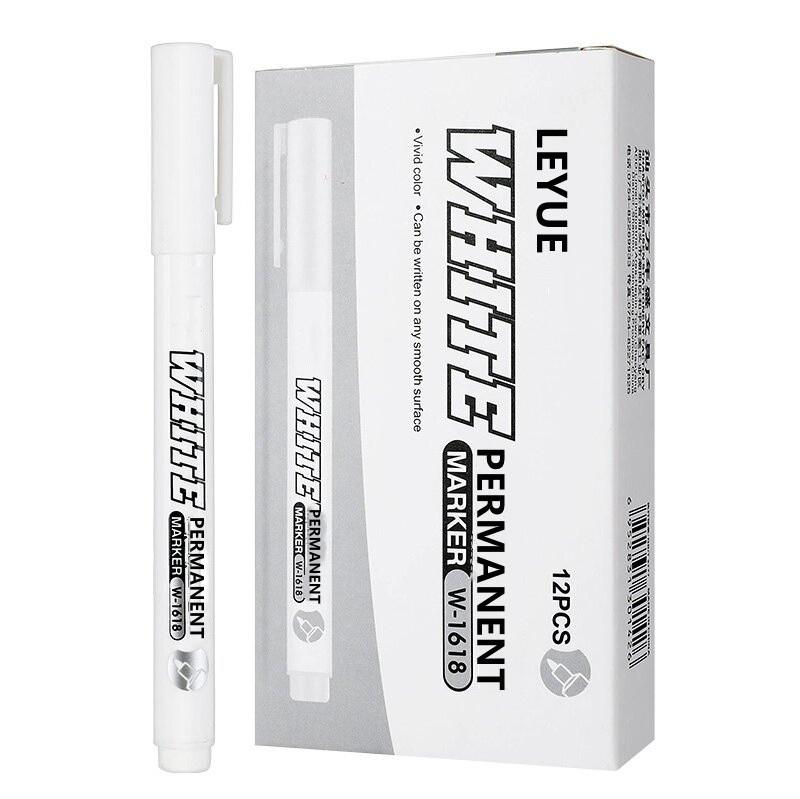 

12pcs White Paint Waterproof Markers, Suitable for DIY Graffiti, Wood, Glass, Faux Leather and Ledger Markers, painting supplies