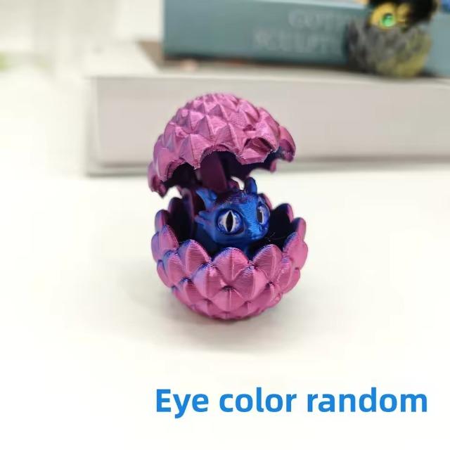 3D Printed Dragon Egg with Baby Dragon Inside - Mini Decorative Figurine for Home & Desktop Ornament, Kids Birthday Gift
