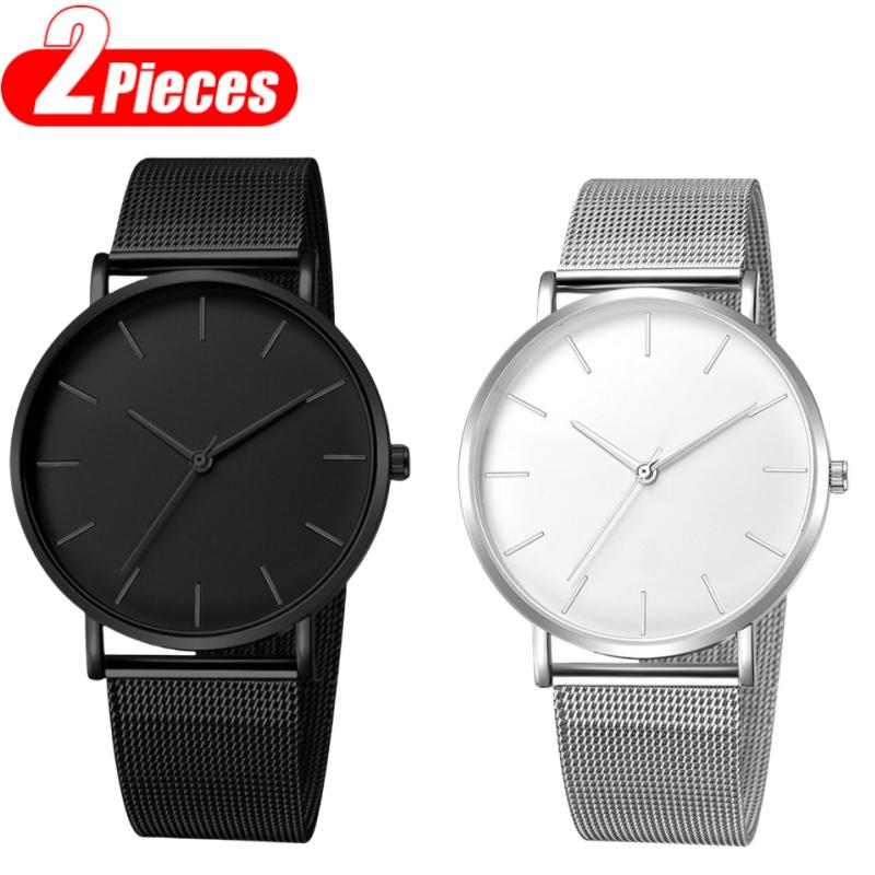 Fashion Ultra Thin Men Watches Simple Business Metal Mesh Belt Men's Quartz Watches Casual Male Wristwatch Clock Montre Homme