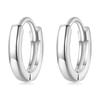 WOSTU Real 925 Sterling Silver European Simple Hoop Earrings Women Black Gold Ear Piercing Earring Wedding Jewelry Party Gift