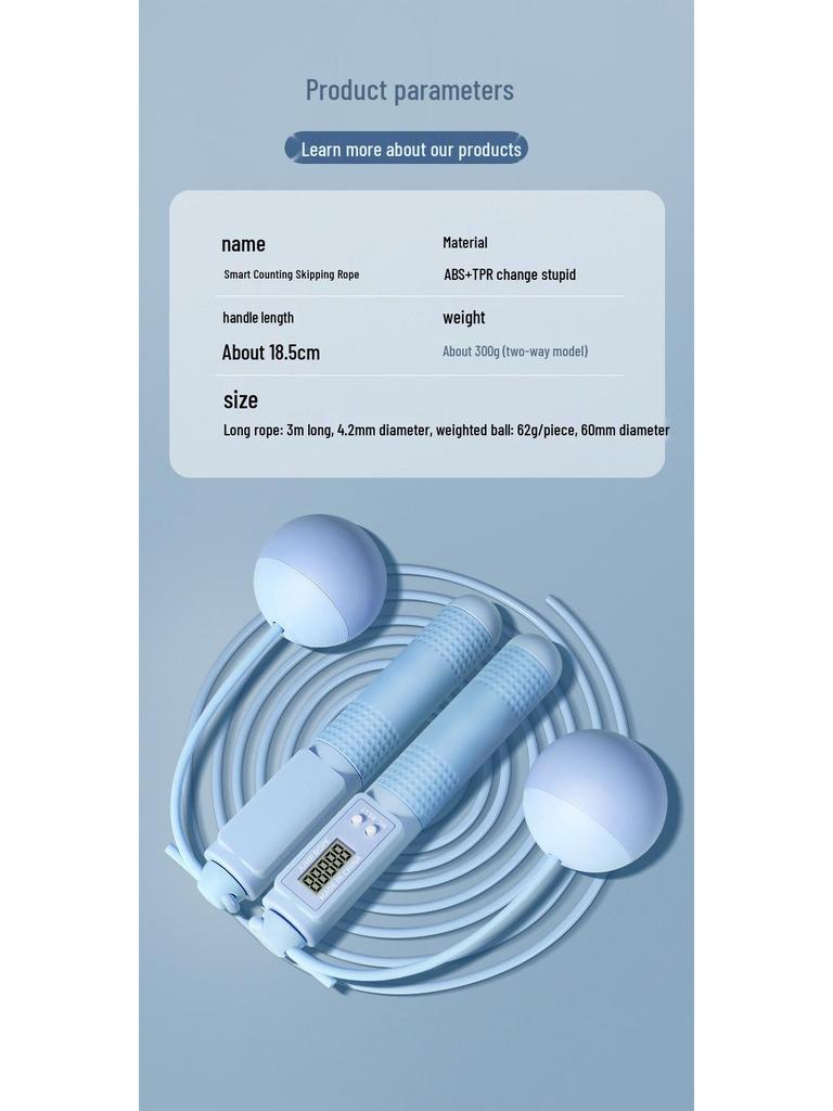 Cordless Weighted Fitness Jump Rope: Gravity Count Model for Weight Loss & Fat Burning