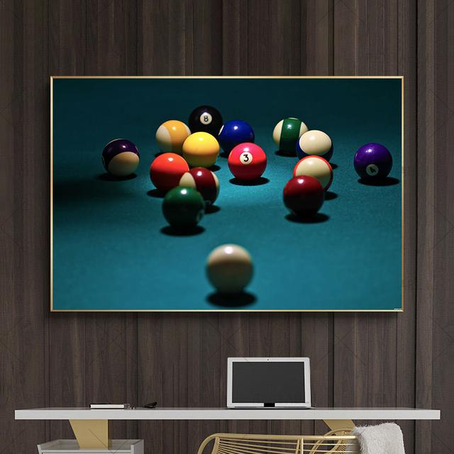 Vintage Bilardo Duvar Resimleri Snooker Tuval Boyama Duvar Sanatı Modern Spor Posterleri Baskılar Oturma Odası Kulübü Duvar Dekor için