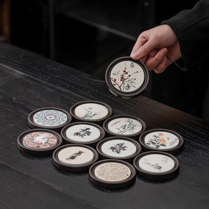 Bakelite Tea Cup Coaster & Holder - Creative Gongfu Ceremony Accessory & Heat Insulation Pad for Office & Home Use