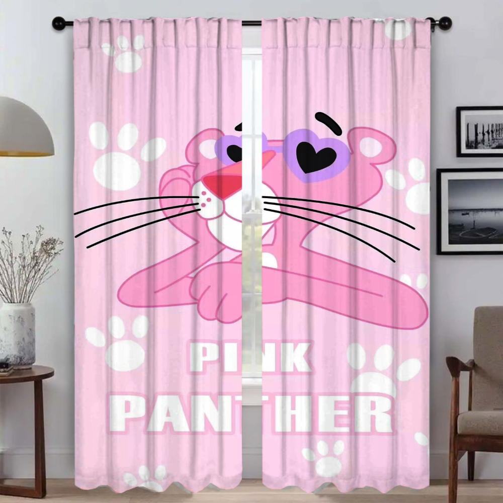 

Розовая пантера кухонные шторы 2 шт шторы для гостиной занавеска тюль для спальни украшения на Хэллоуин абажуры перегородка W50xH70cmx2pcs-CL