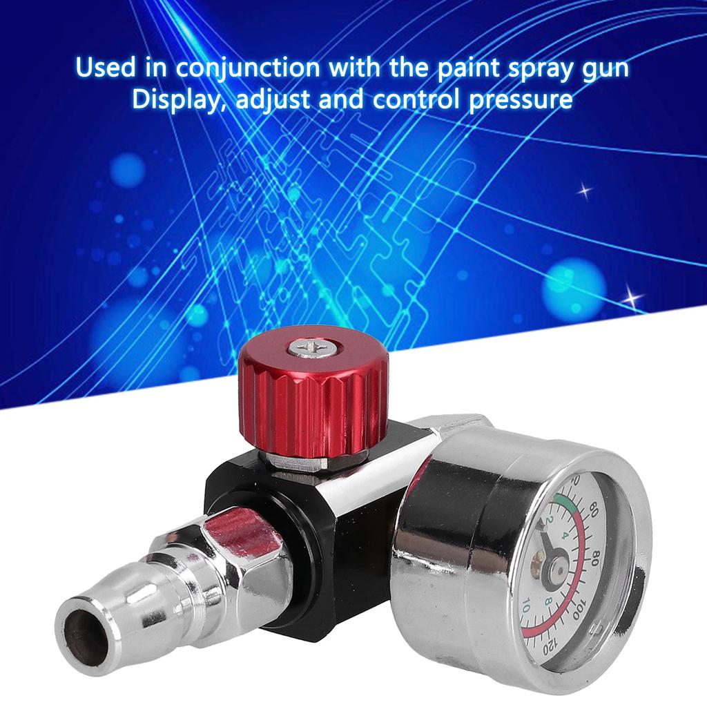 Paint Gun Air Adjusting Regulator G1/4in Thread Spray Paint Gun Air Pressure Regulator Pressure Regulating Adjusting Valve Gauge