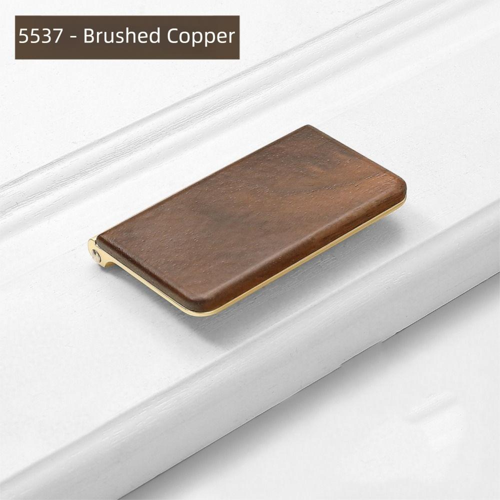 

Walnut Wood Flip Cover Pull Handle Simple Style Flip Cover Mechanism Invisible Drawer Handle Modern Design Concealed Fastening
